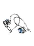 Стерлинговое серебро 925 пробы 14k 583 Aquamarine Серьги vec053s Русский Советский СССР Винтаж изделия Ар-деко style